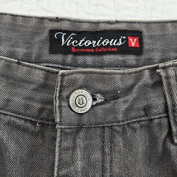 Victorious Premium Collection Jeans Men's W38 L26 Grey Straight Leg Regular Fit - Picture 7 of 15